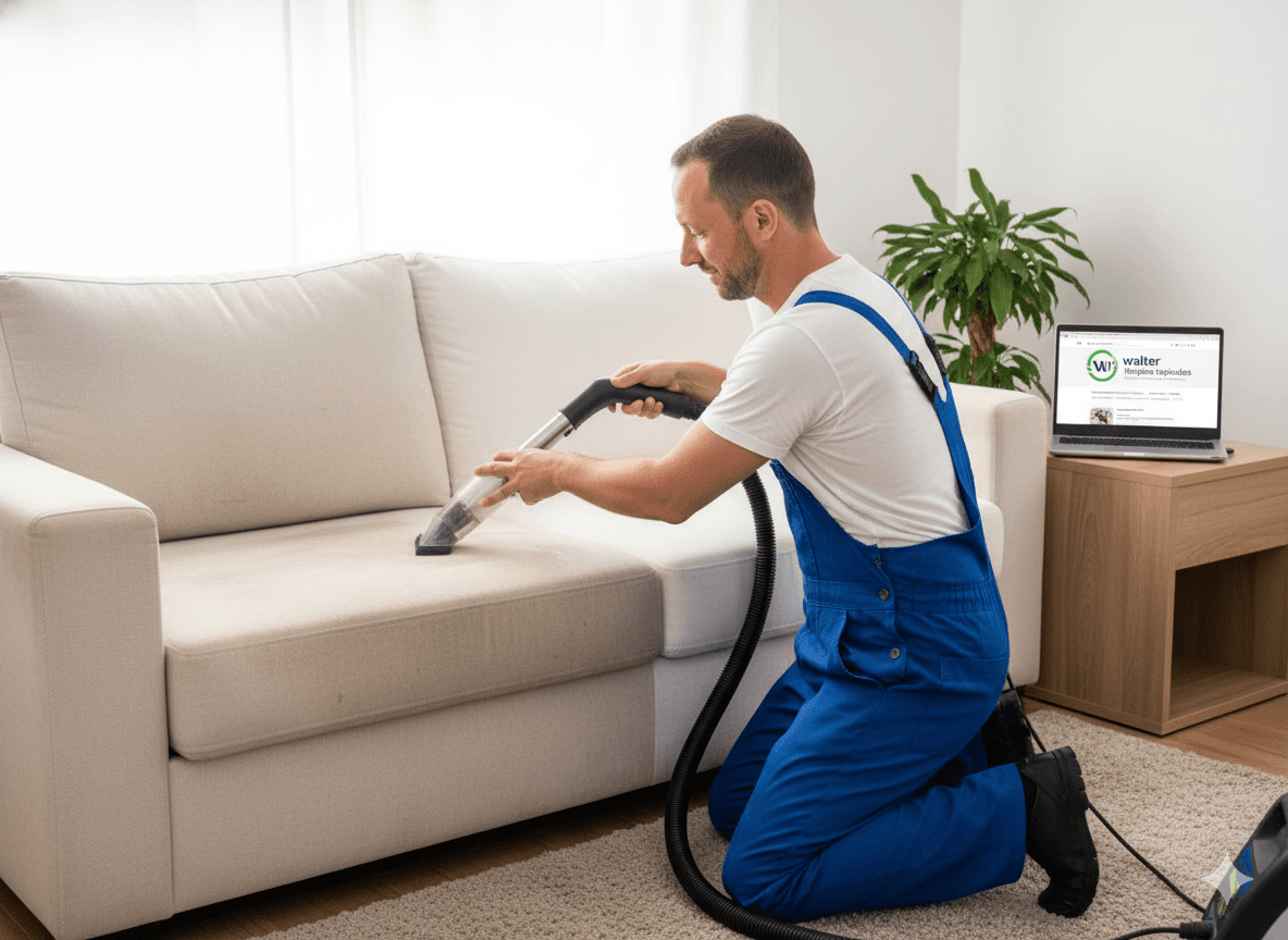 Limpieza de un sillón con equipo de extracción